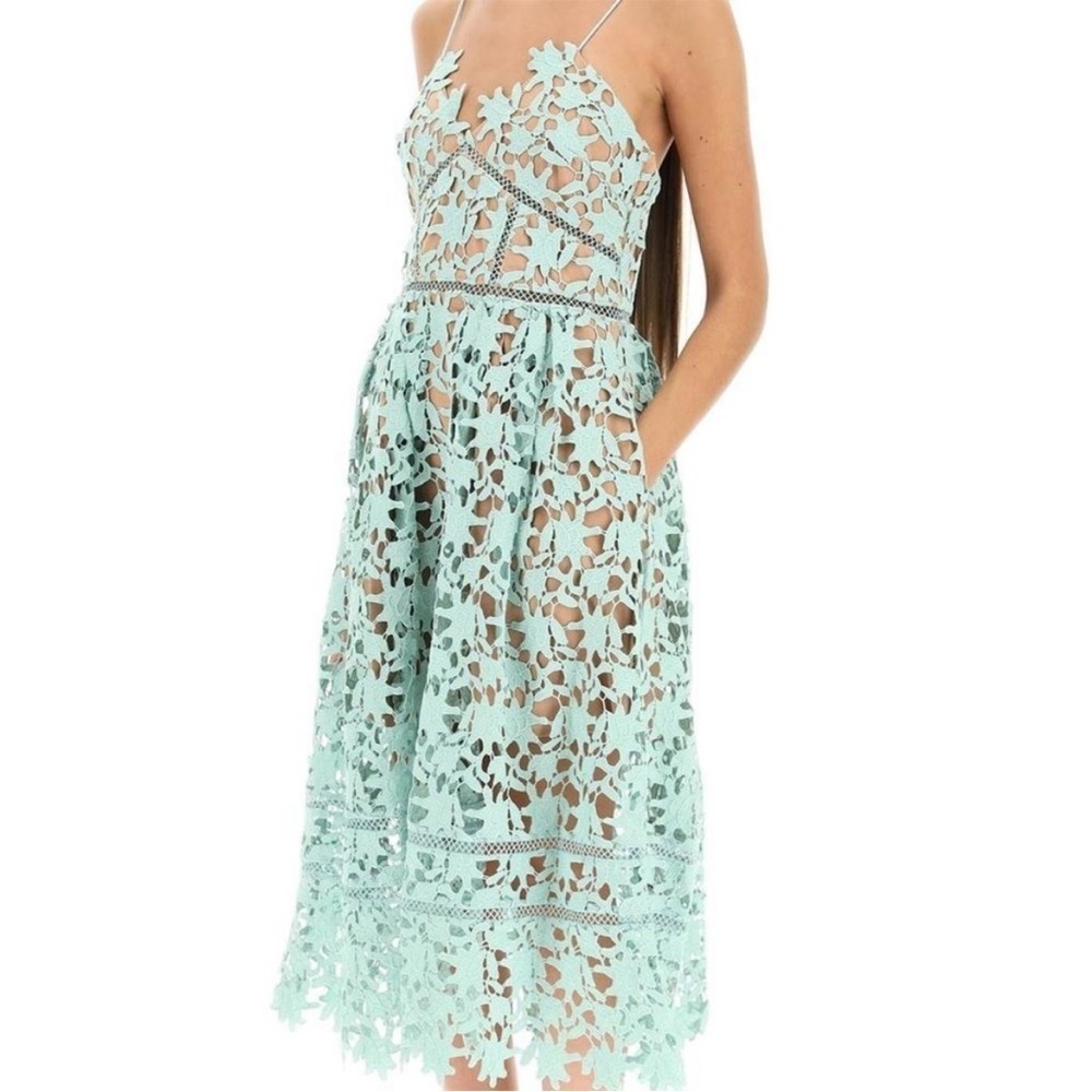 Self Portrait Azalea Dress Mint Green Size 2 NEW - Picture 2 of 16
